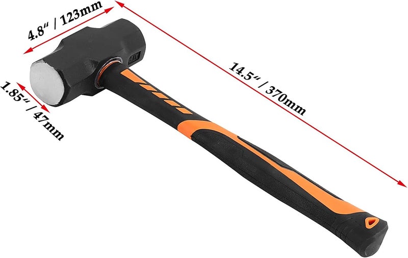 JOIKIT 2 PCS 4lb Sledge Hammer, 14.5 Inch Drilling Crack Hammer with Forged Steel Head and Non-Slip Handle, Solid Construction for Demolition Work - Image 2