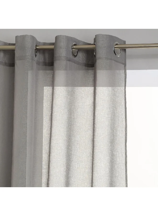 atmosphera 8-Eyelet Etamine Superior Quality Net Sheer Curtain Dark Grey 140 x 240 cm 120943B