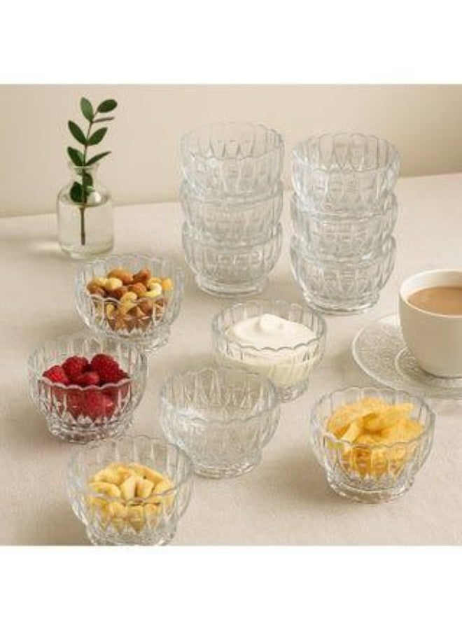 A set of 12 multi-use glass bowls with legs for nuts and sweets - Image 2