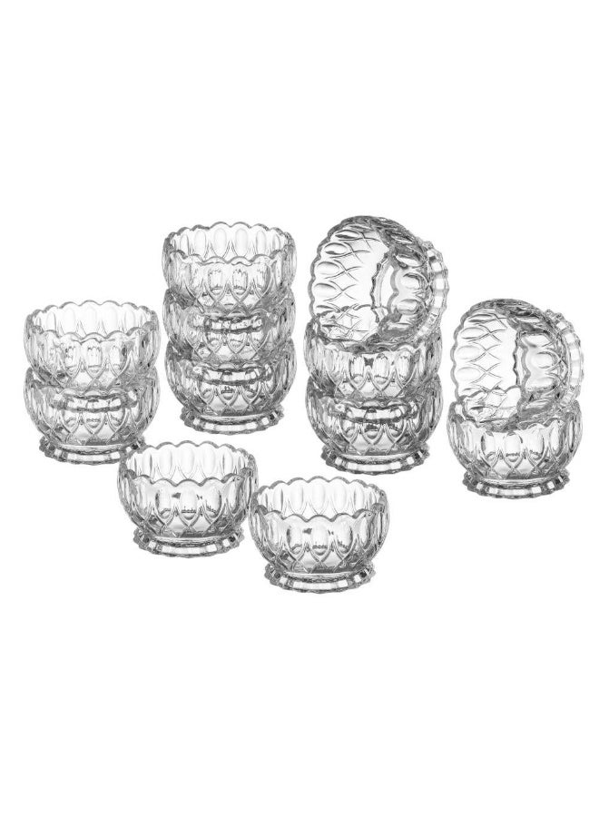 A set of 12 multi-use glass bowls with legs for nuts and sweets - Image 3