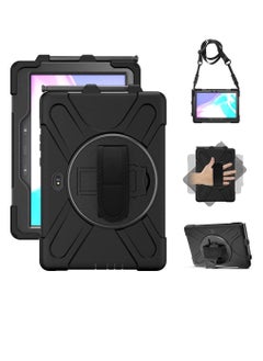 Samsung Galaxy Tab Active PRO 10.1 Case, Galaxy Tab Active4 PRO Case, Heavy Duty Rugged Shockproof Drop Protection Case with 360 Stand, Hand Strap & Shoulder Strap for SM-T540/T547/T630/T638, Black