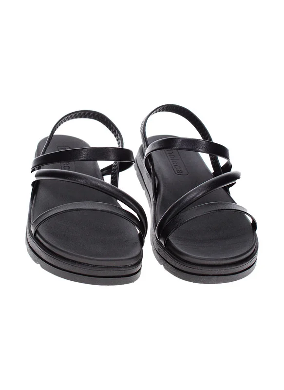 موليكا Moleca Ladies Flat Sandals Black | Made In Brazil