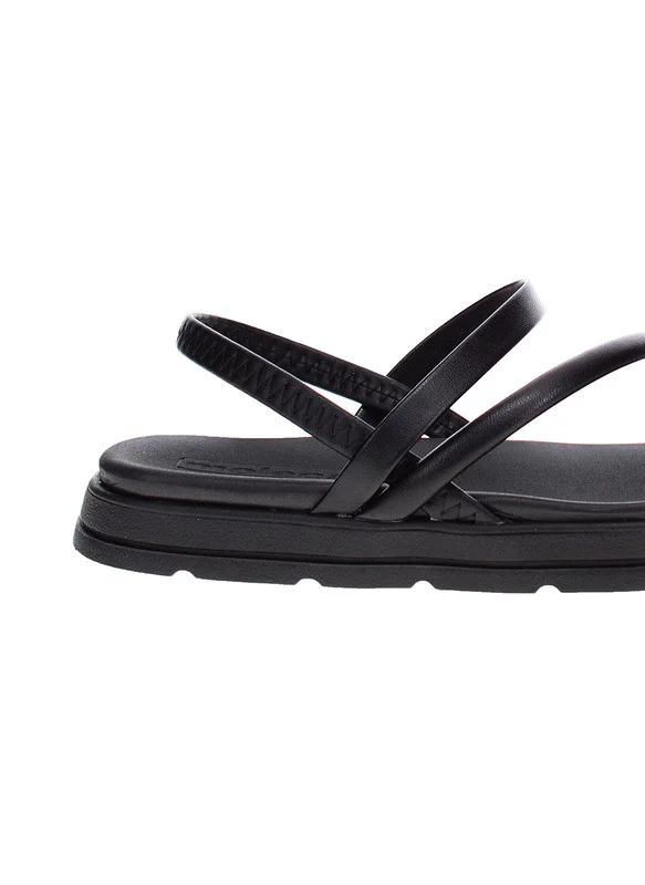 موليكا Moleca Ladies Flat Sandals Black | Made In Brazil