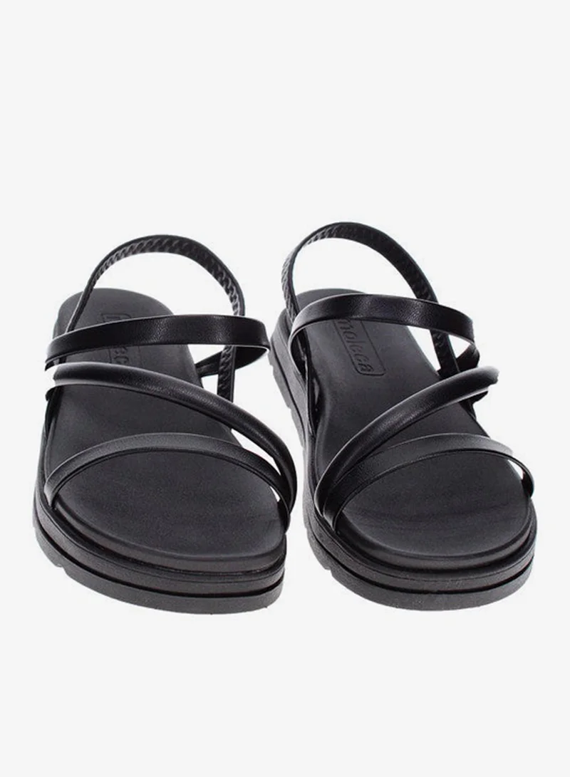 MOLECA Moleca Ladies Flat Sandals Black | Made In Brazil