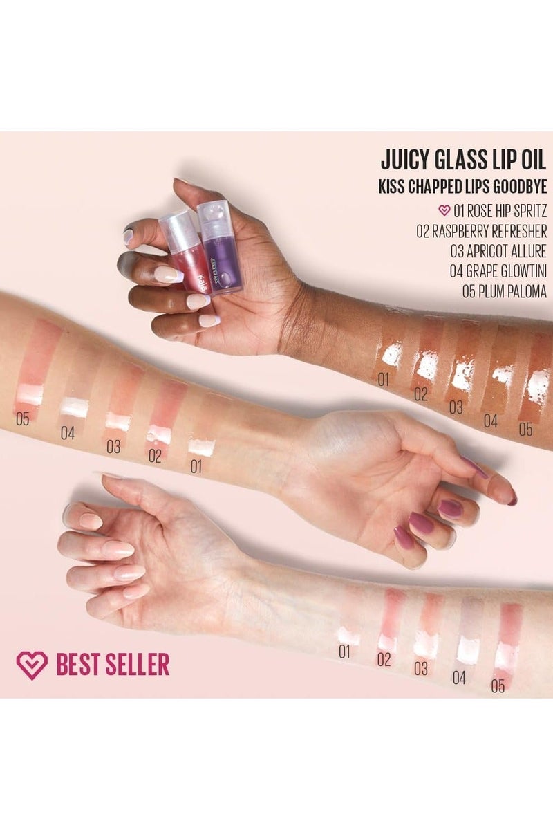 KAJA Juicy Glass Lip Oil - Rose Hip Spritz - Clear Tint Gloss Plumper - Hydrating Lightweight Shine with Vitamin Tree Fruit Oil, Vegan Cruelty-Free 4ml - Image 5