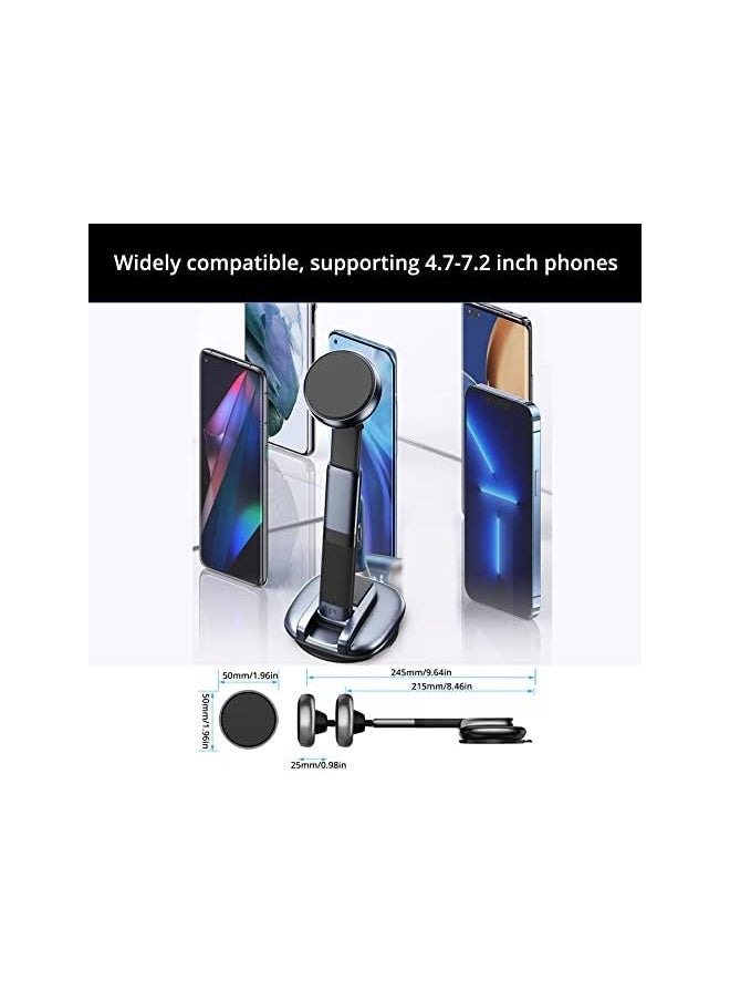wisfunlly - Magnetic Car Phone Holder, Powerful Magnets Car Phone Holder Mount for Dashboard Windshield, 360° Adjustable Cell Phone Holder Phone Stand for Car Compatible with iPhone Android - Image 1