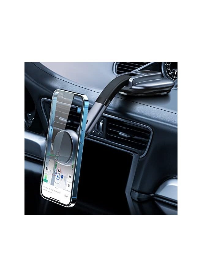 wisfunlly Magnetic Car Phone Holder, Powerful Magnets Car Phone Holder Mount for Dashboard Windshield, 360° Adjustable Cell Phone Holder Phone Stand for Car Compatible with iPhone Android  - Image 2