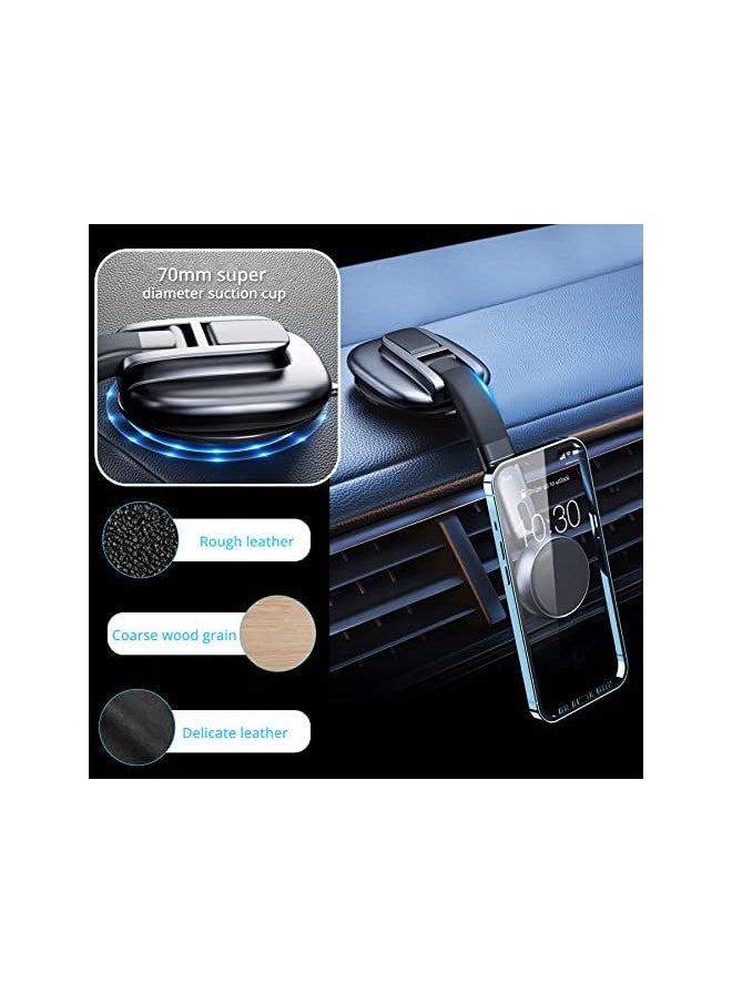 wisfunlly Magnetic Car Phone Holder, Powerful Magnets Car Phone Holder Mount for Dashboard Windshield, 360° Adjustable Cell Phone Holder Phone Stand for Car Compatible with iPhone Android  - Image 4