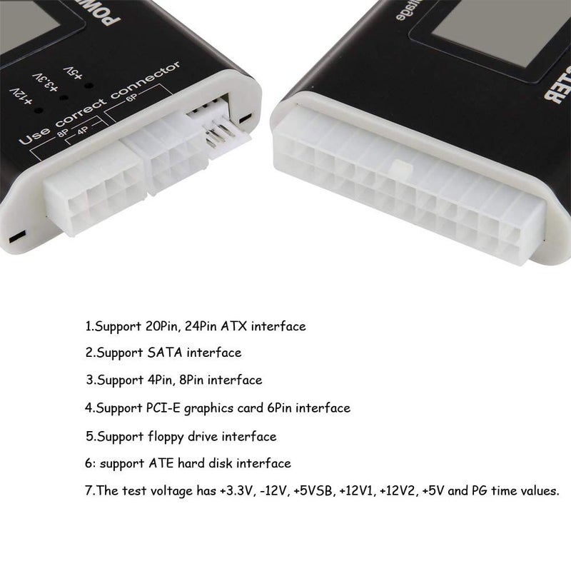 Comidox 1Pcs 20/24 Pin LCD Computer PC Power Supply Tester for ATX BTX ITX TFX SATA with Buzzer Automatic Alarm - Image 5