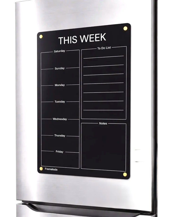 Acrylic Magnetic Weekly Planner for Fridge - Dry Erase Board with To-Do List & Notes - Image 2