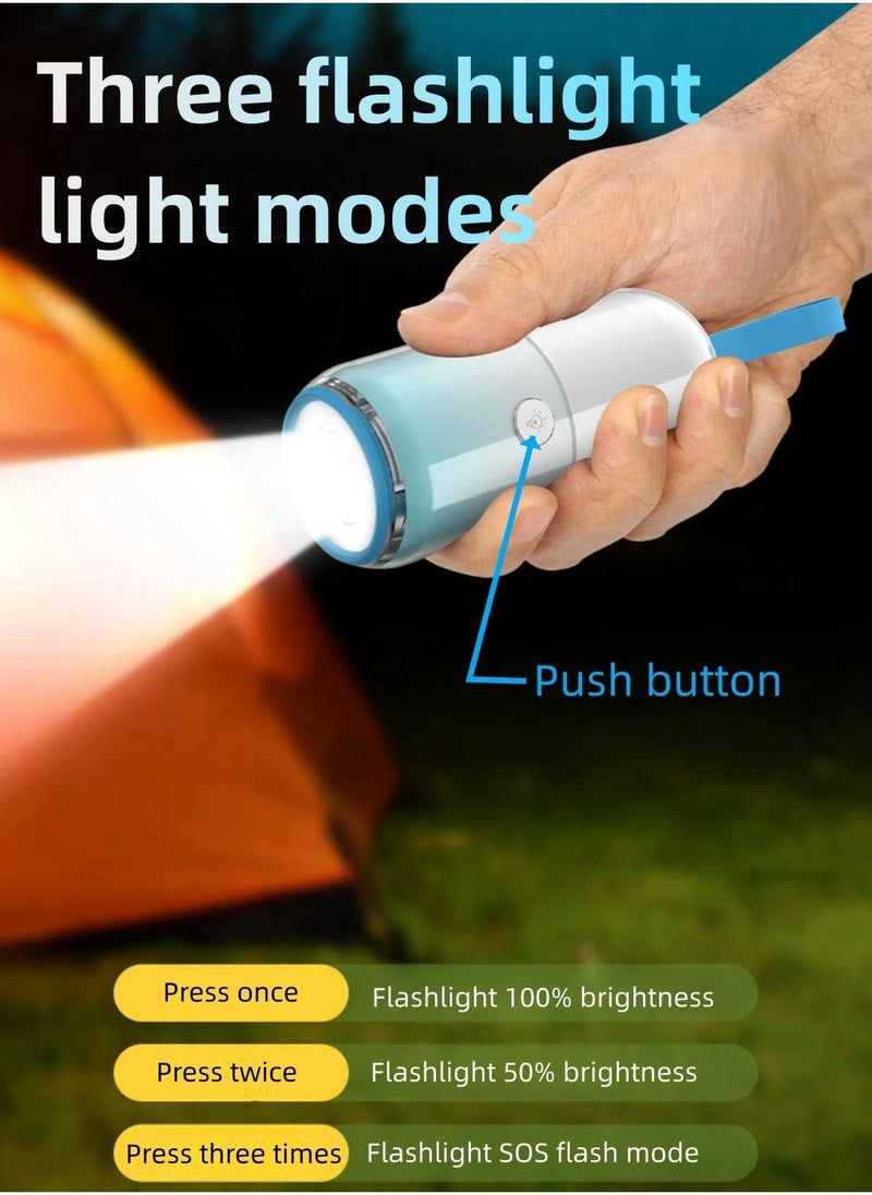 Camping Flashlight, Mini Camping Lantern, Rechargeable LED Flashlight, Multifunctional Flashlight with Night Light/SOS Light/Camping Light/RGB Light, for Hiking/Camping/Emergency/Home - Image 4