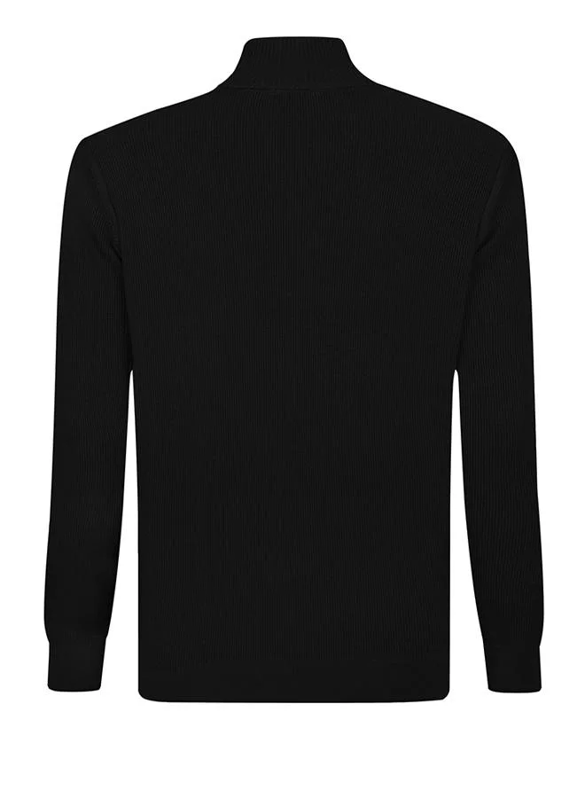 FELIX HARDY Black Half Zipper Pullover for Men | Best Price UAE