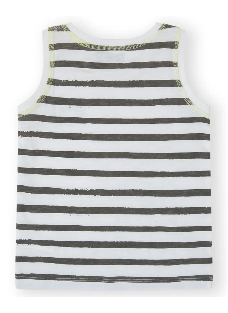 CANADA HOUSE Soft and Comfortable 100% Organic Cotton Striped Sleeveless T-shirt for Boys