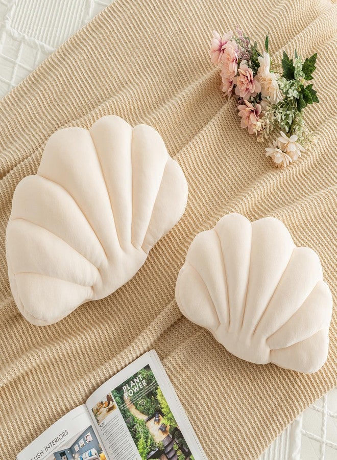 ZCNYCLAM Shell Pillow, Shell Shaped Decorative Throw Pillows with Velet for Couch Bed, Cute Seashell Beachy Room Decor Aesthetic Throw Pillows for Bedroom Living Room - Image 4