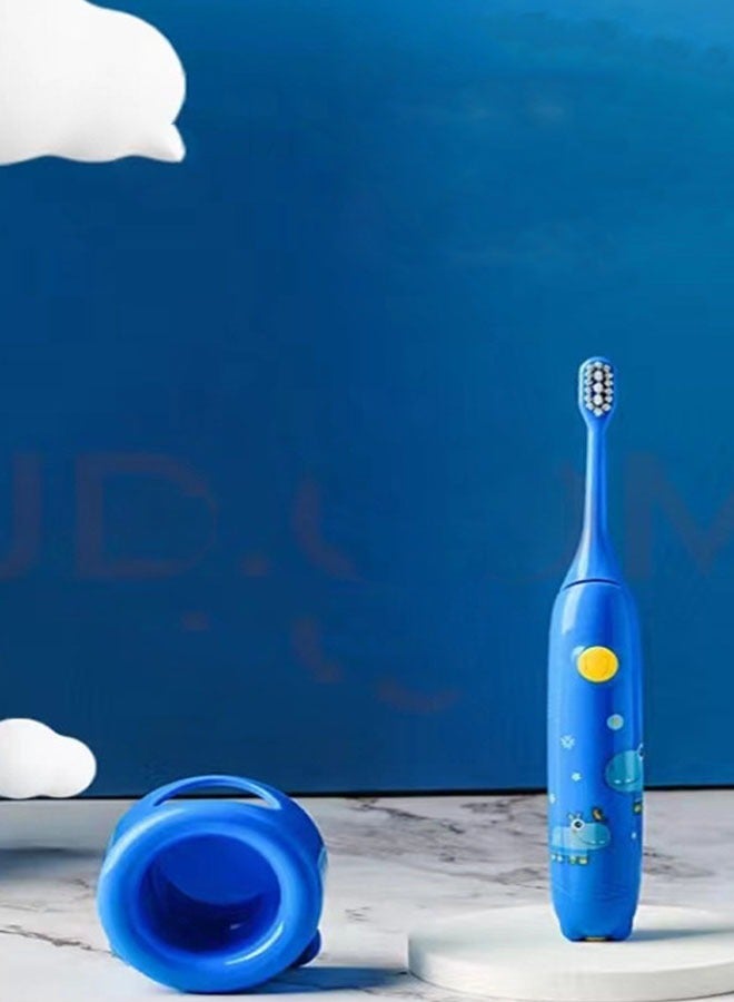 NKX Children's Electric Toothbrush Super Soft Waterproof Teeth Cleaning Artifact Battery Powered (4 Heads) with Stand - Image 3