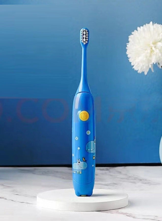 NKX Children's Electric Toothbrush Super Soft Waterproof Teeth Cleaning Artifact Battery Powered (4 Heads) with Stand - Image 5