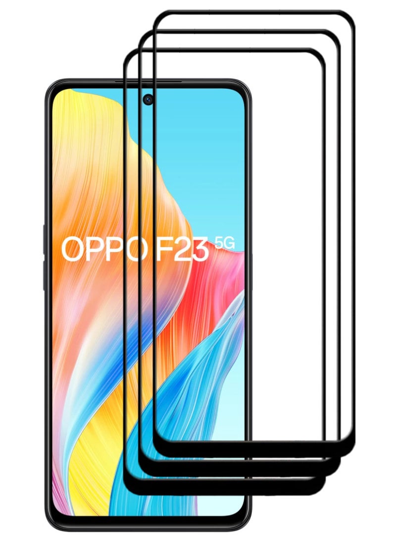 ACLIX 3 Pieces Antistatic ESD Dustproof Premium Quality High Definition Tempered Glass Screen Protector Designed For Oppo F23 - Image 1