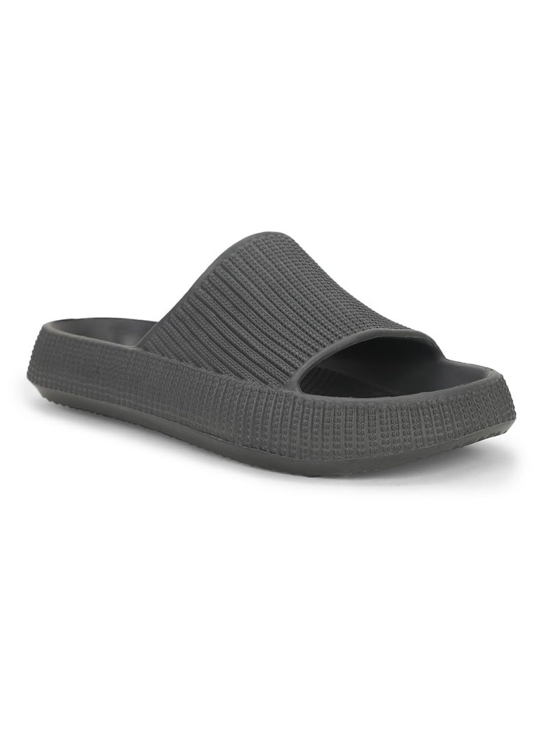 Bata 8712 Zane: Dark Grey Casual Mule Slip-On Thong Slippers for Men UK Size- 8 - Image 1