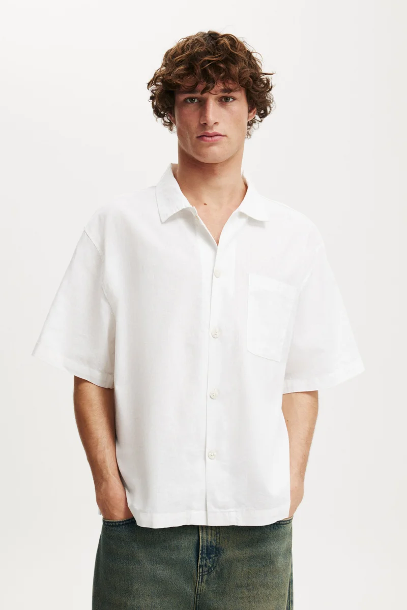 Cotton On ELI LINEN BLEND SHORT SLEEVE S