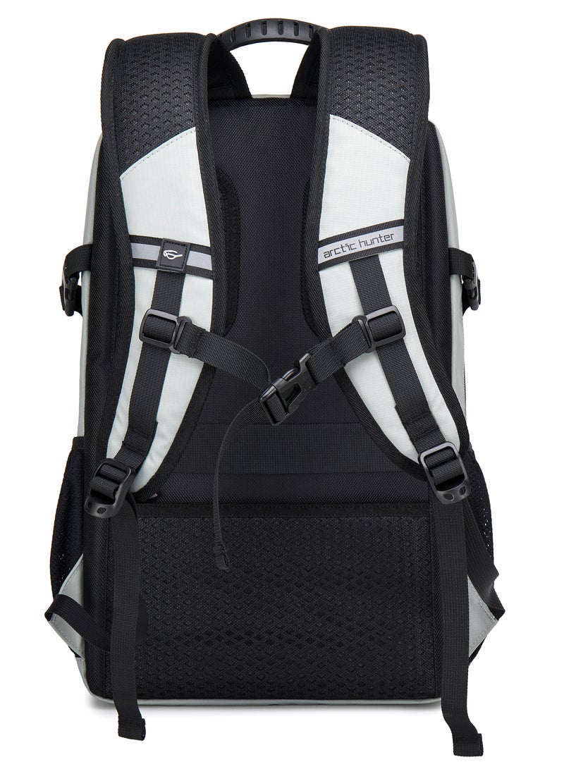 ARCTIC HUNTER Laptop Backpack for Unisex 28L Travel Backpack with 15.6-inch Laptop Pocket Compartment Business Backpack with Power Bank USB Port Water Resistant Premium Office Backpack B00387 Grey - Image 4