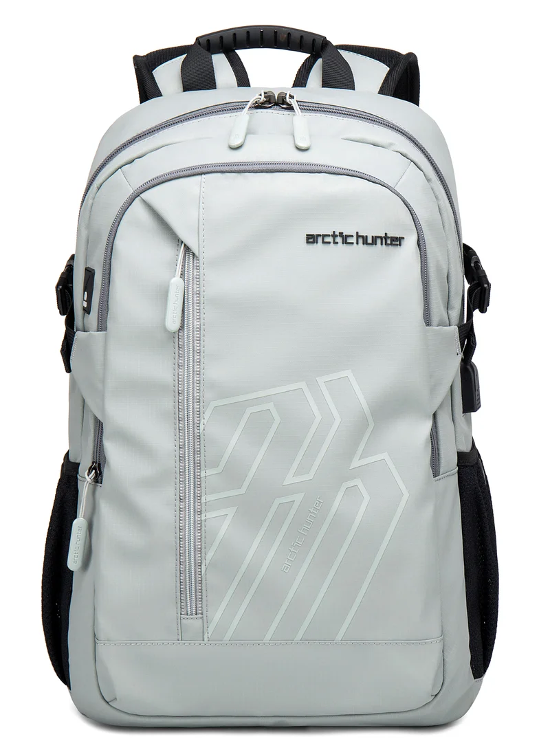 ARCTIC HUNTER Laptop Backpack for Unisex 28L Travel Backpack with 15.6-inch Laptop Pocket Compartment Business Backpack with Power Bank USB Port Water Resistant Premium Office Backpack B00387 Grey
