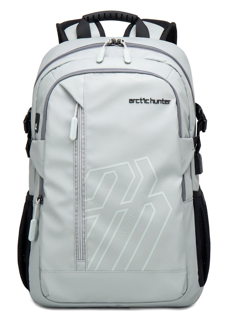 ARCTIC HUNTER Laptop Backpack for Unisex 28L Travel Backpack with 15.6-inch Laptop Pocket Compartment Business Backpack with Power Bank USB Port Water Resistant Premium Office Backpack B00387 Grey - Image 3