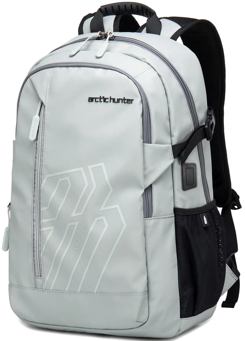 Arctic Hunter Laptop Backpack for Unisex 28L Travel Backpack with 15.6-inch Laptop Pocket Compartment Business Backpack with Power Bank USB Port Water Resistant Premium Office Backpack, B00387, Grey
