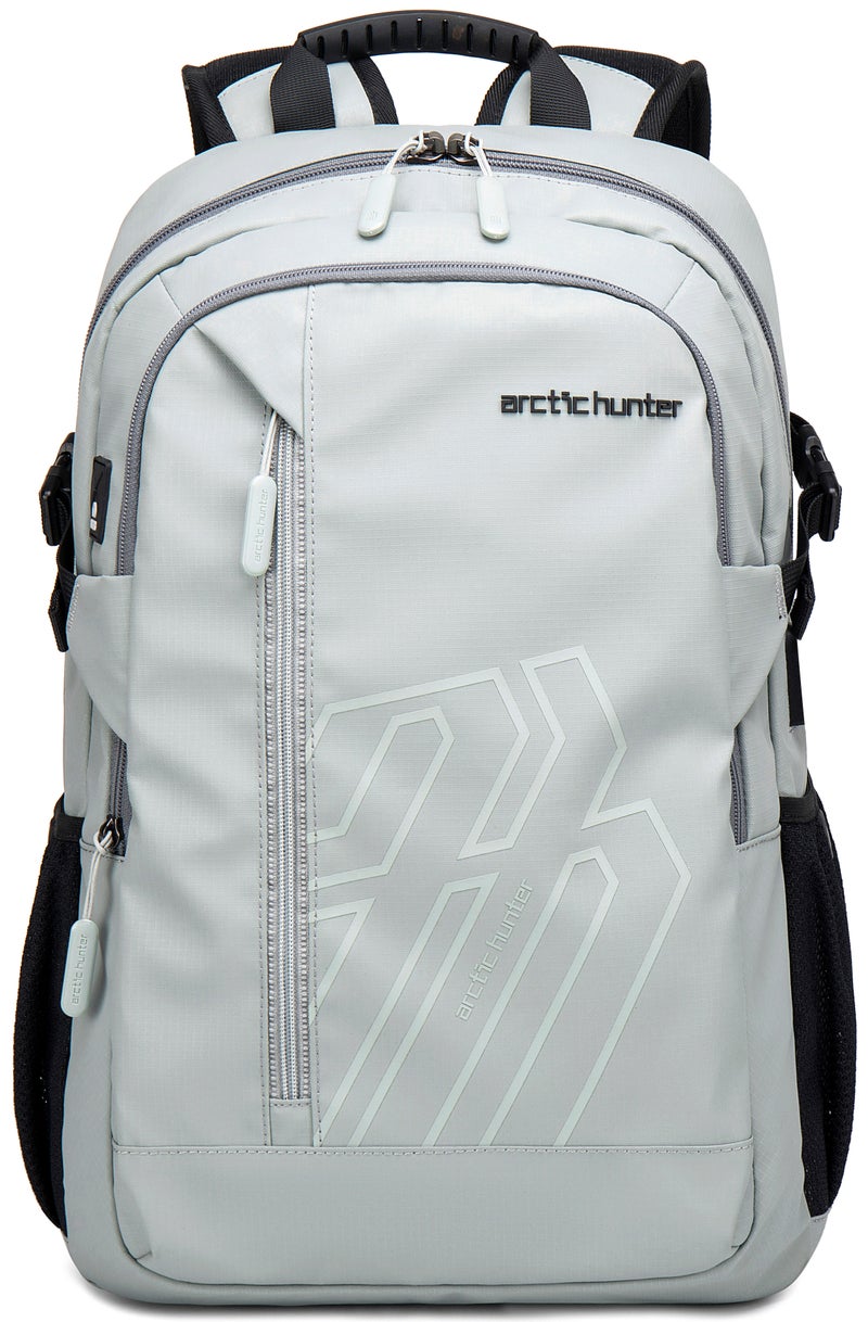 ARCTIC HUNTER Laptop Backpack for Unisex 28L Travel Backpack with 15.6-inch Laptop Pocket Compartment Business Backpack with Power Bank USB Port Water Resistant Premium Office Backpack, B00387, Grey - Image 4