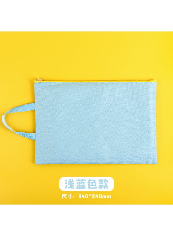 HELPS Oxford Cloth Portable File Bag A4 Waterproof Zipper Storage Information Bag Student Subject Classification Office Stationery - Image 1