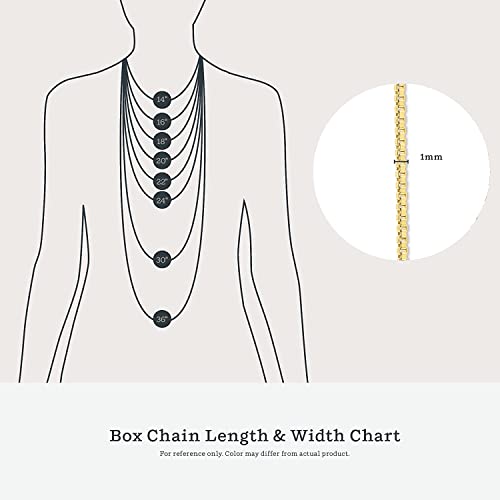 KEZEF 18k Gold Over Sterling Silver 1mm Box Chain Necklace Made in Italy | 925 Sterling Silver Necklace for Women | Rose Gold Chain for Women Men - Image 5