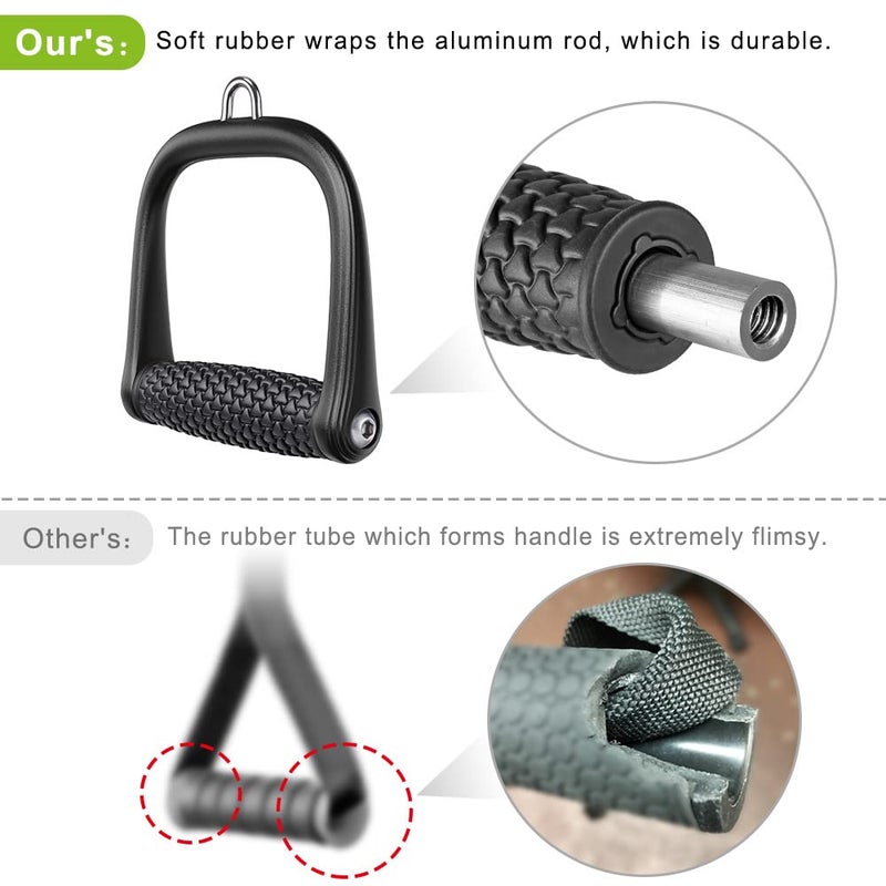 BeneLabel D Handle Cable Attachment, Cable Machine Handles, Non-Slip and Comfortable, Solid Aluminum Alloy Grip, Gym Handles for Cables - Image 4