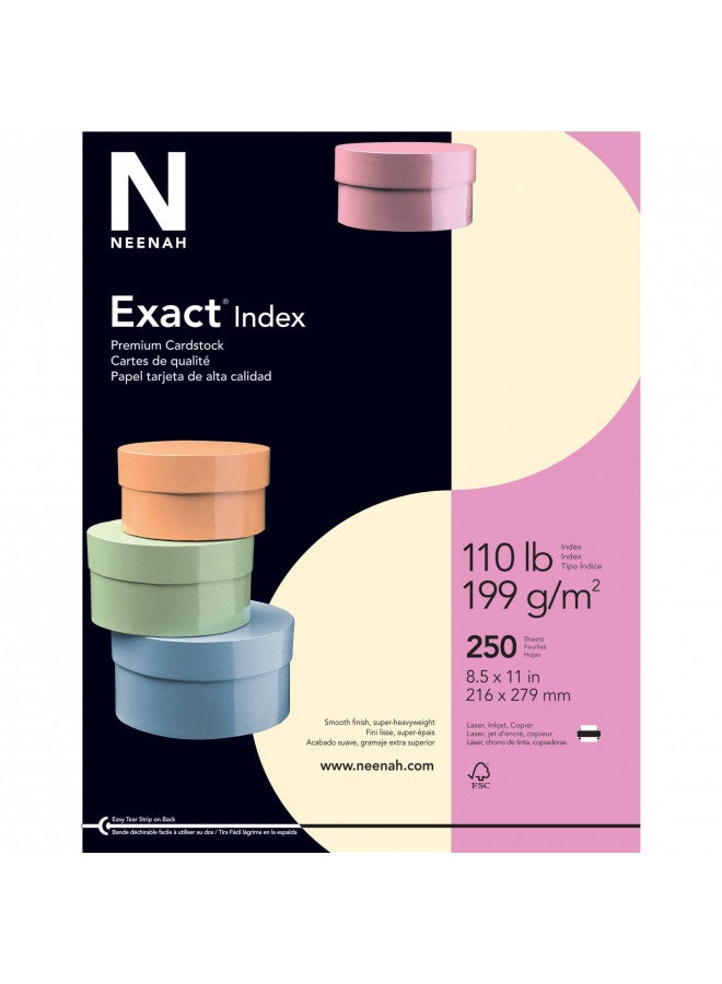 Neenah Exact Index Cardstock, 8.5" x 11", 110 lb/199 gsm, Ivory, 250 Sheets (48588)
