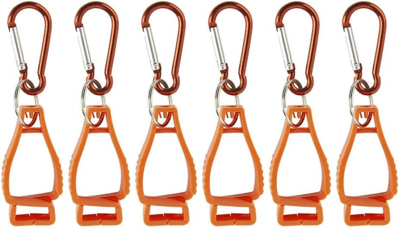 12 Pack Orange Glove Clips Holder for Work Safety Construction Helmets Accessories Hanger Clamp - Image 1