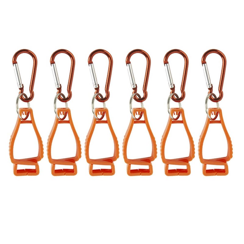 12 Pack Orange Glove Clips Holder for Work Safety Construction Helmets Accessories Hanger Clamp - Image 2