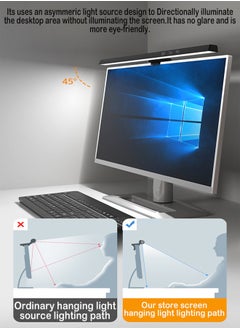 ZCM-HAPPY Smart LED Light Lamp Bar with 3 Colour Temperature Modes for Computer Monitor Touch Control and Eye Projected  - Image 2