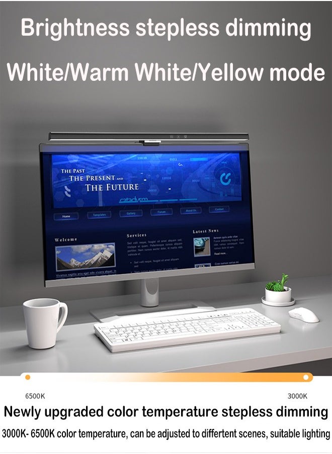 ZCM-HAPPY - Smart LED Light Lamp Bar with 3 Colour Temperature Modes for Computer Monitor Touch Control and Eye Projected - Image 1