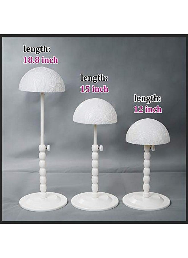 Youngther Wig Stand Adjustable Height Hat Display Portable Folding Wig Head Holders Plastic Wig Stand For Styling Wig Hair Drying Display (White)  - Image 5