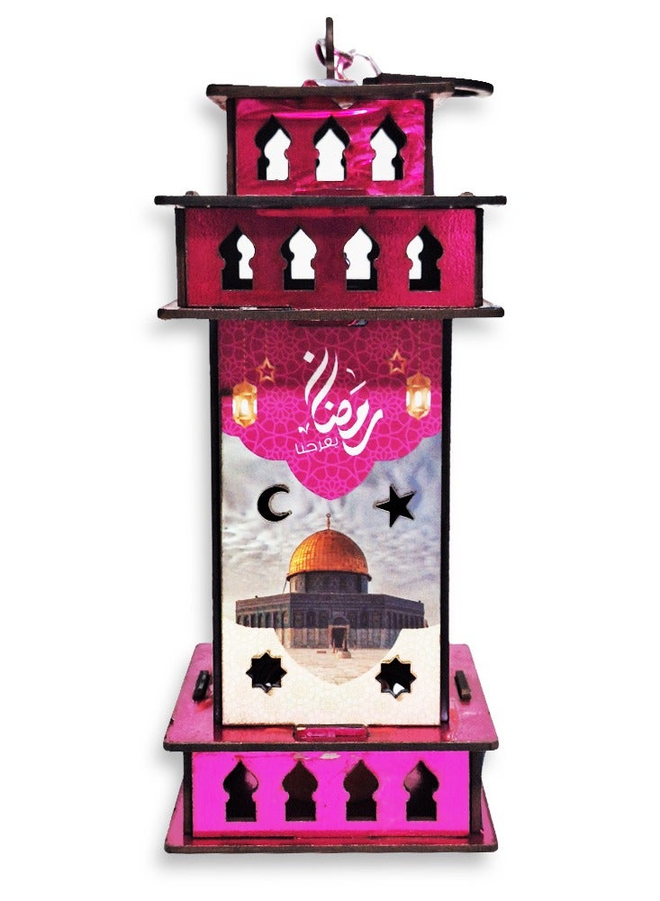 لعبة فانوس رمضان خشبية للأطفال مع أغنية رمضان ،  و اضاءة حركات لطيفة فوانيس رمضان، لعبة فانوس  رمضان موسيقية جديدة للأطفال - Image 1