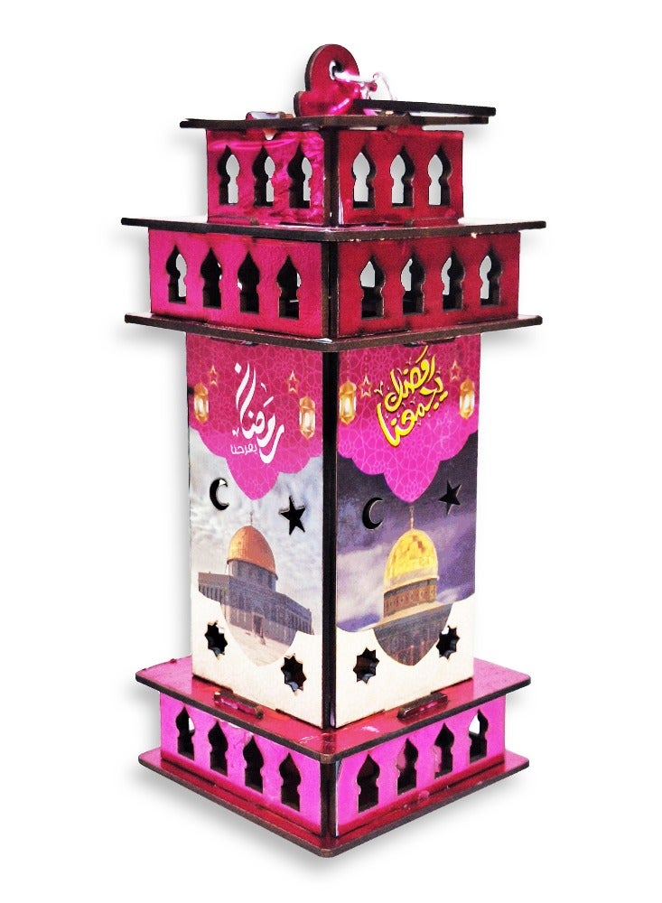 لعبة فانوس رمضان خشبية للأطفال مع أغنية رمضان ،  و اضاءة حركات لطيفة فوانيس رمضان، لعبة فانوس  رمضان موسيقية جديدة للأطفال - Image 2
