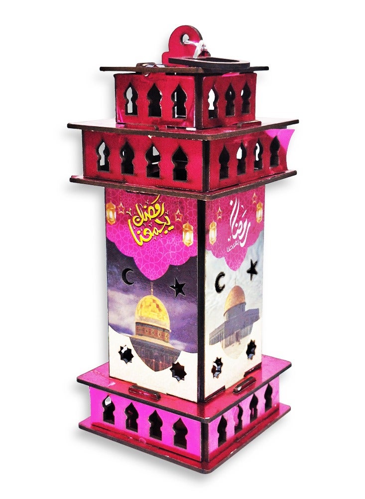 لعبة فانوس رمضان خشبية للأطفال مع أغنية رمضان ،  و اضاءة حركات لطيفة فوانيس رمضان، لعبة فانوس  رمضان موسيقية جديدة للأطفال - Image 3
