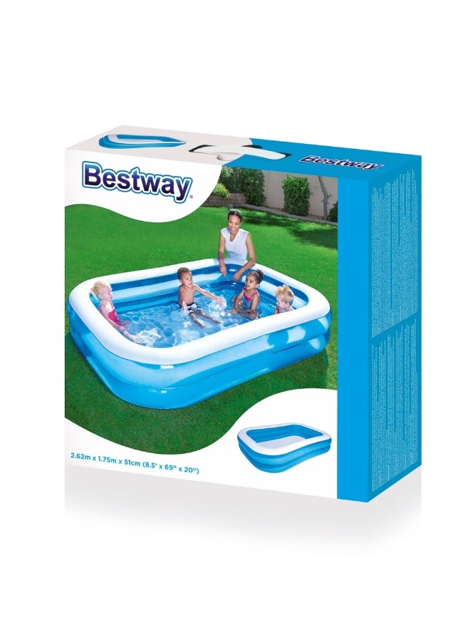 Bestway - Bestway Rectangular Family Pool (262 x 175 x 51 cm, Blue) - Image 1