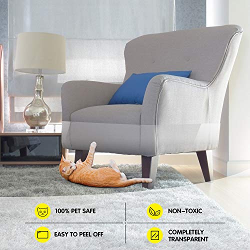 OneSight شريط مضاد للخدش للقطط من وان سايت، 4 بوصات × 30 ياردة، شفاف وواضح، شريط تدريب مزدوج الجوانب للقطط، مانع للخدش للأثاث، واقي للأريكة - Image 3