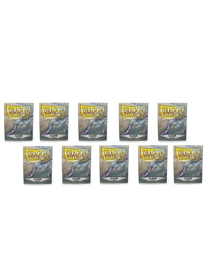 dragon shield 10 Packs Dragon Shield Classic Clear Standard Size 100 ct Card Sleeves Display Case - Image 1
