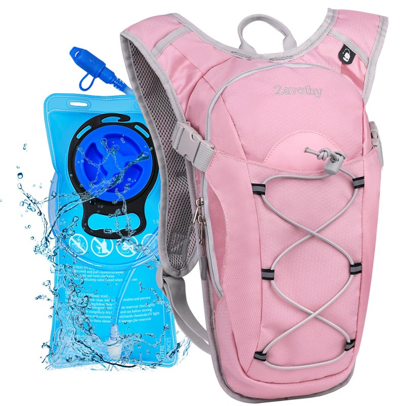 Zavothy Lightweight Hydration Backpack with 2L Water Bladder for Cycling Running Biking Hiking in Pink - Image 1