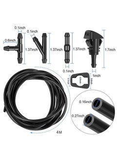 Muyixin Windshield Washer Hose Kit, 5M Hose +12 Connectors +2 Fan Nozzles +2 Gaskets  - Image 2