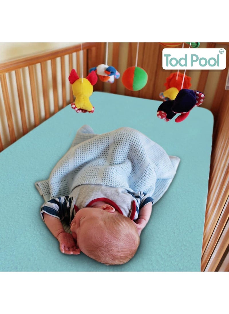 Tod PooL - Tod PooL Breathable Bed Protector AntiPiling Fleece Extra Absorbent Washable Waterproof Quick Dry Sheet Bed Protector Sheet for Kids and Adults 2 Peach Large 140x100cm - Image 1