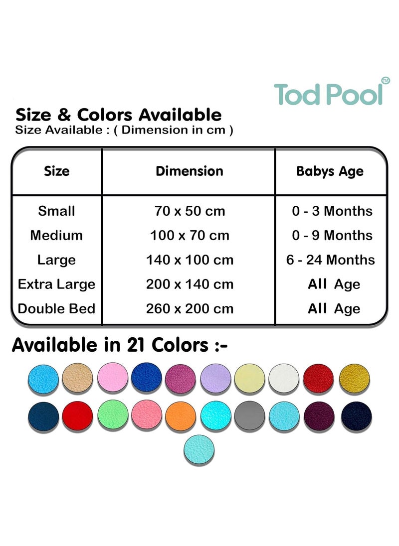 Tod PooL - Tod PooL Breathable Bed Protector AntiPiling Fleece Extra Absorbent Washable Waterproof Quick Dry Sheet Bed Protector Sheet for Kids and Adults 2 Peach Large 140x100cm - Image 1