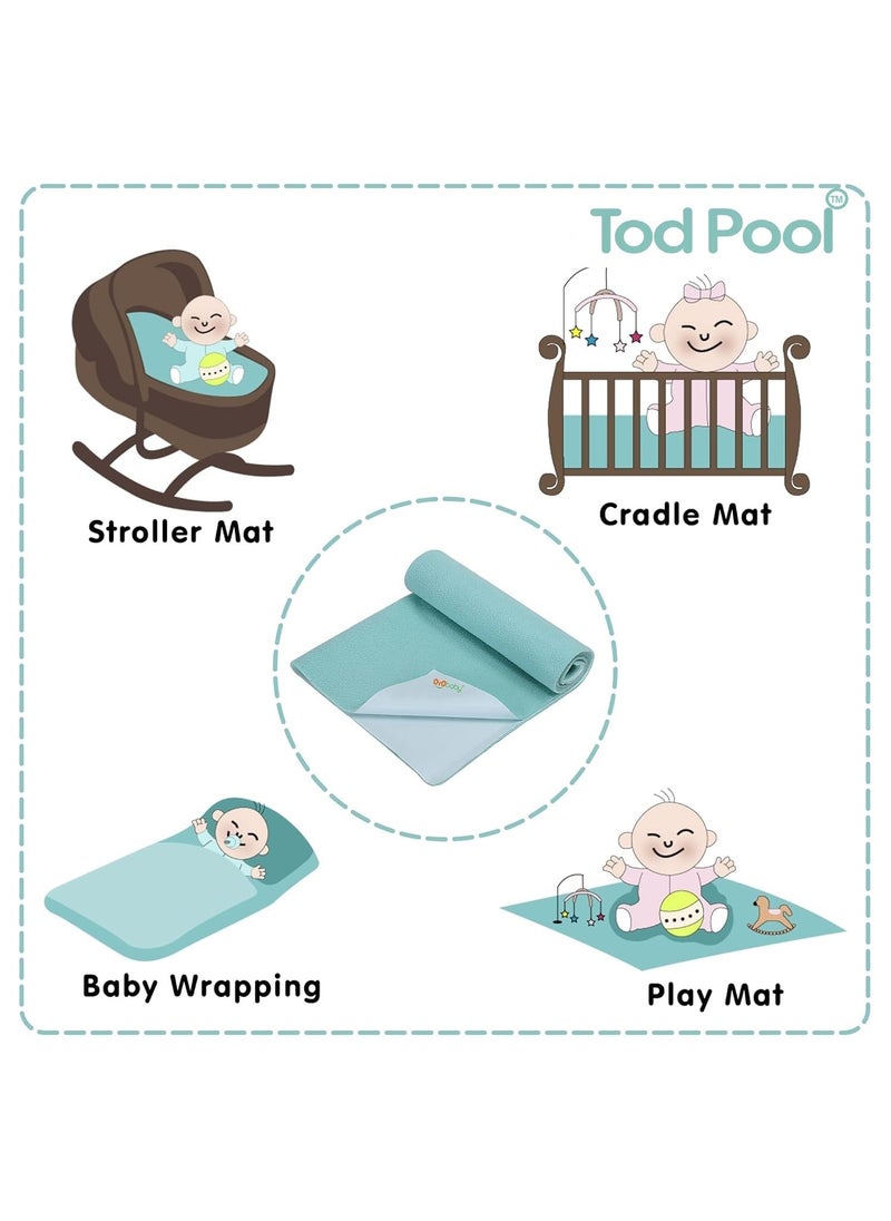 Tod PooL - Tod PooL Breathable Bed Protector AntiPiling Fleece Extra Absorbent Washable Waterproof Quick Dry Sheet Bed Protector Sheet for Kids and Adults 2 Peach Large 140x100cm - Image 1