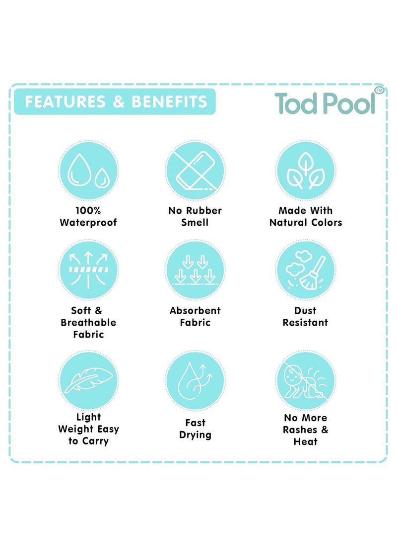 Tod PooL - Tod PooL Breathable Bed Protector AntiPiling Fleece Extra Absorbent Washable Waterproof Quick Dry Sheet Bed Protector Sheet for Kids and Adults 2 Peach Large 140x100cm - Image 1