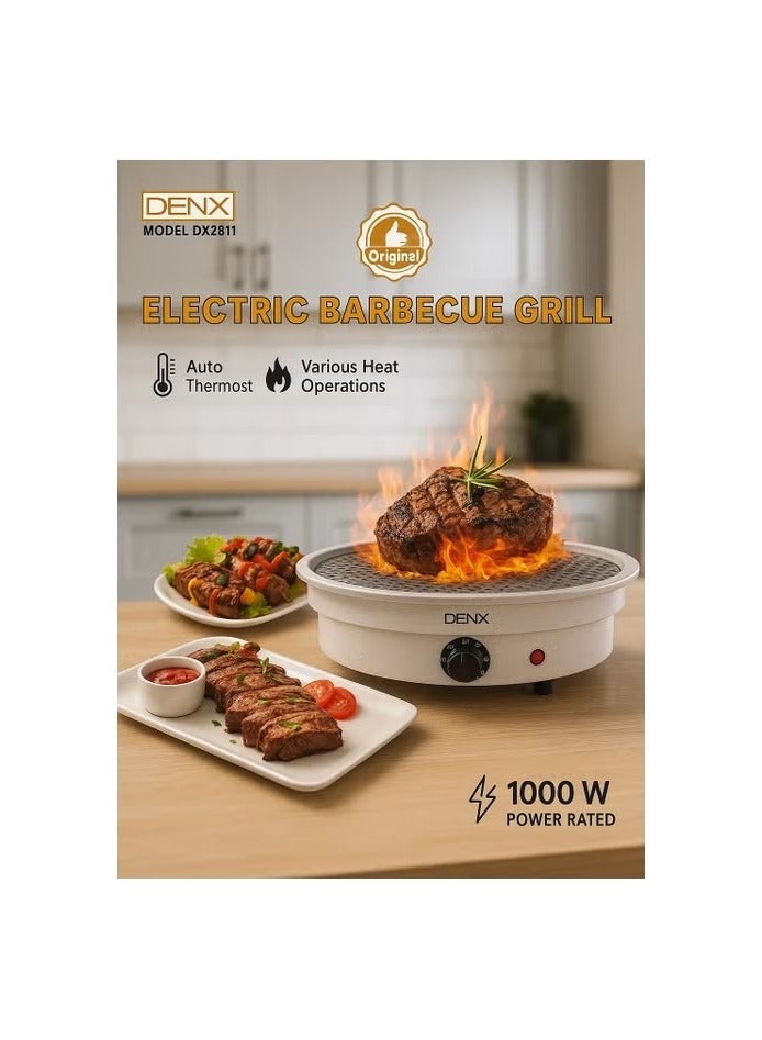 Denx Electric Grill - Smokeless indoor barbecue grill with non-stick surface, high-efficiency heating, and easy cleaning - Image 2